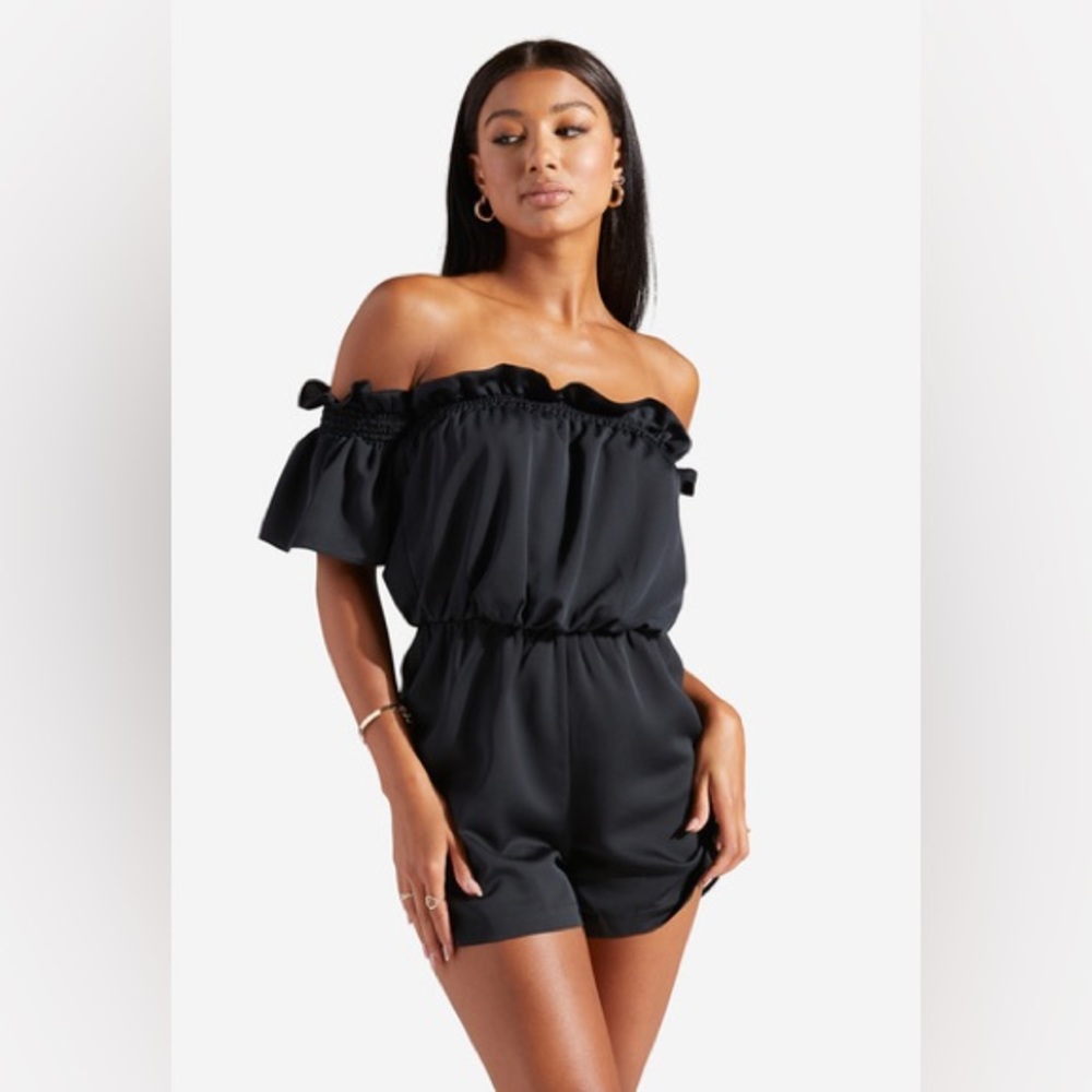 Black Off Shoulder Romper